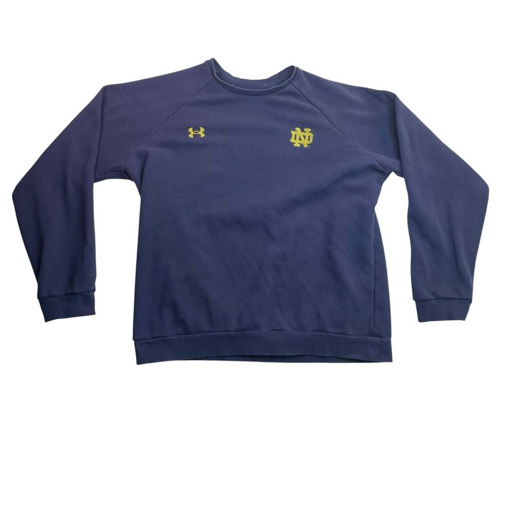 Under Armour Notre Dame Crewneck Sweatshirt Navy Blue Medium